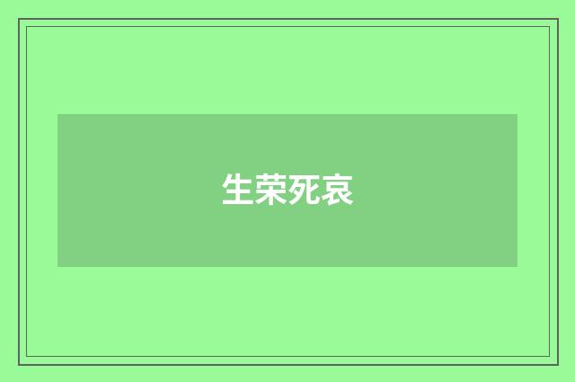 生荣死哀