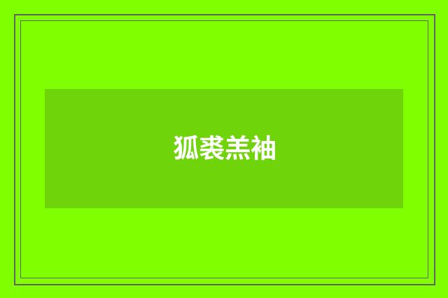 狐裘羔袖