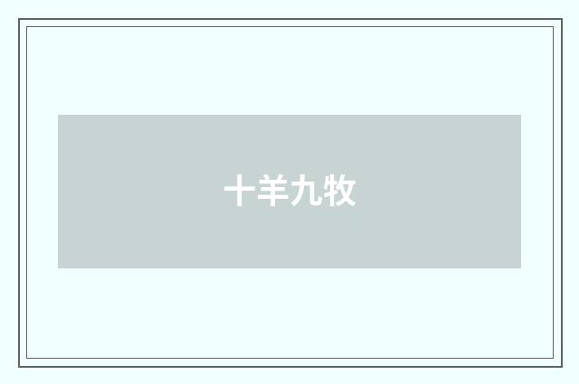 十羊九牧