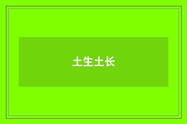 土生土长