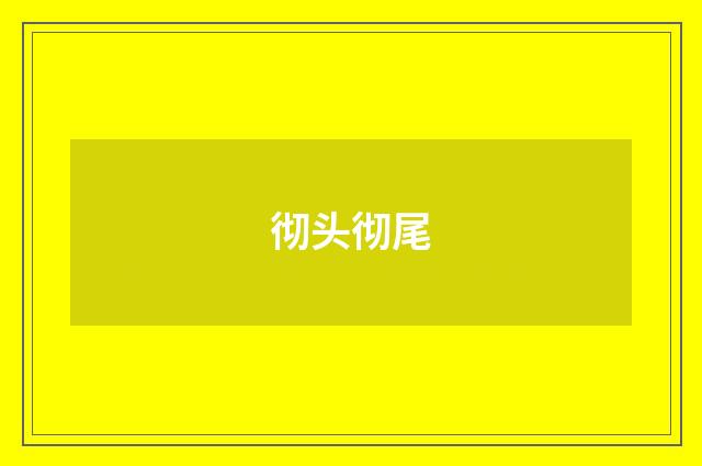 彻头彻尾
