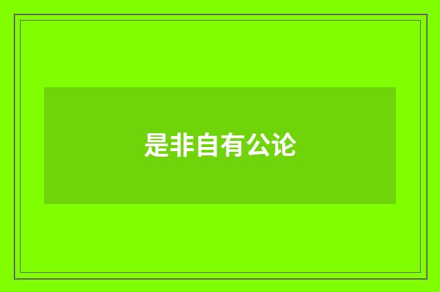 是非自有公论