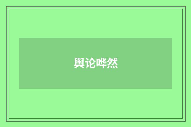 舆论哗然