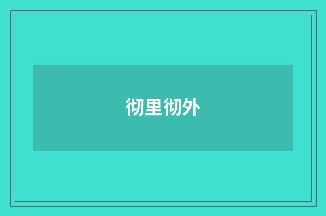 彻里彻外