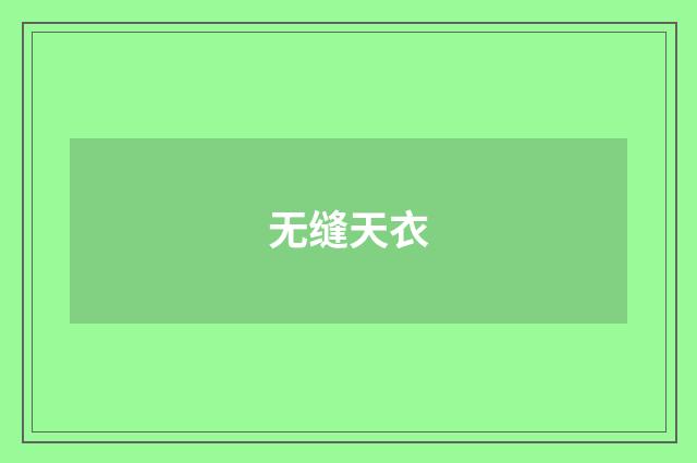 无缝天衣