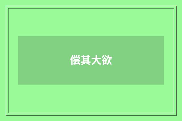 偿其大欲