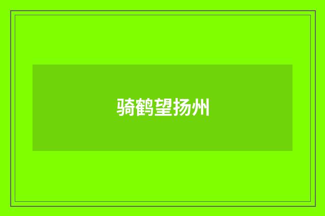 骑鹤望扬州
