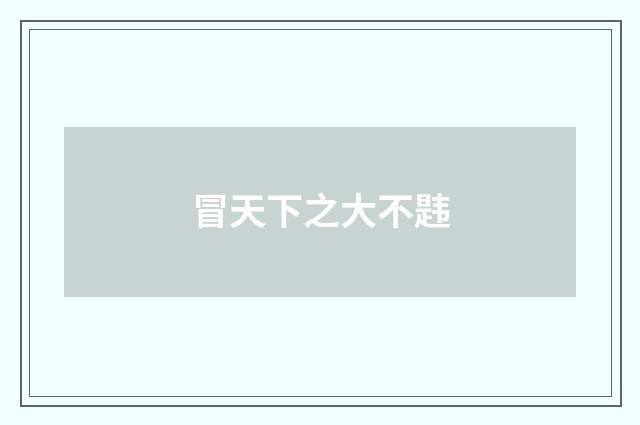 冒天下之大不韪
