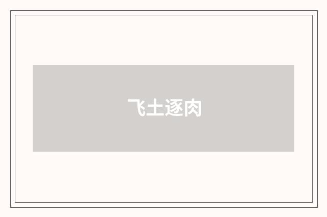 飞土逐肉
