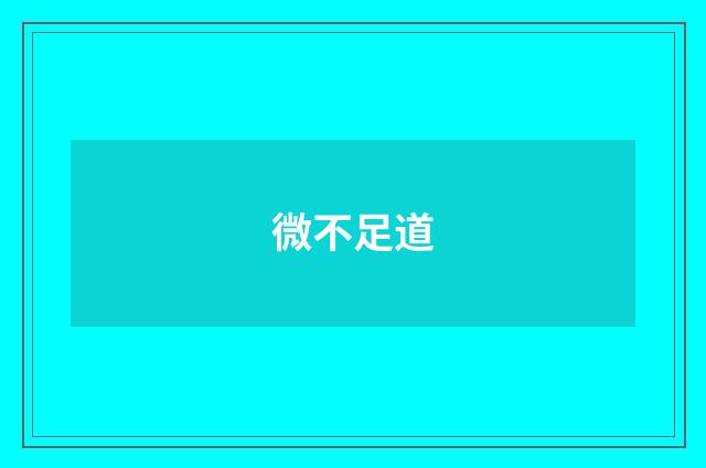 微不足道