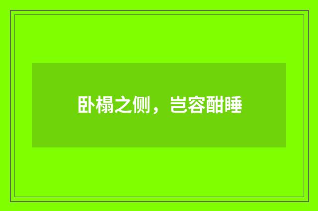 卧榻之侧，岂容酣睡