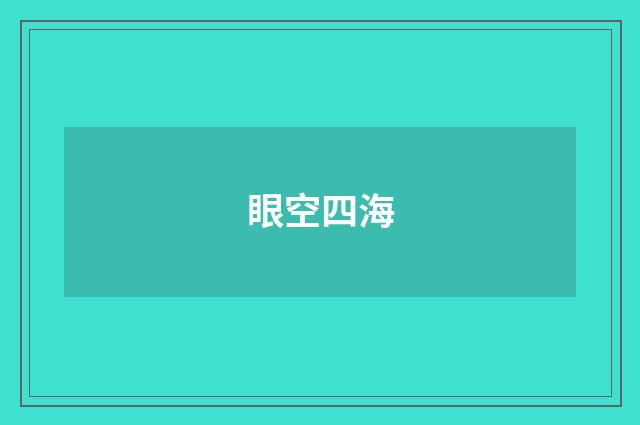 眼空四海
