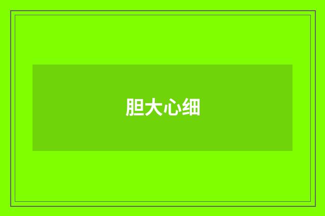 胆大心细