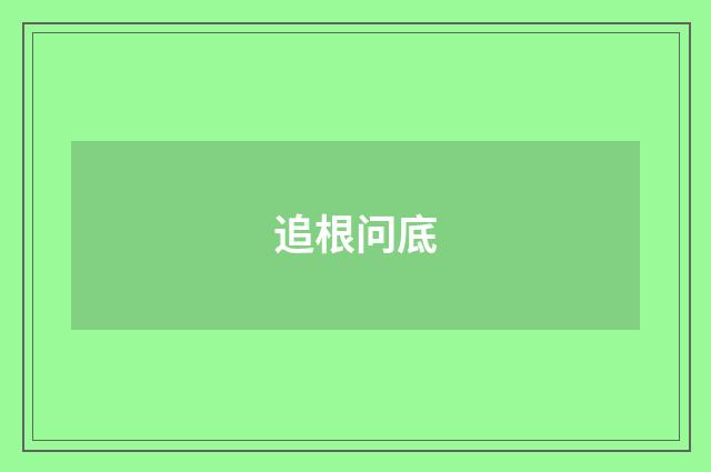 追根问底