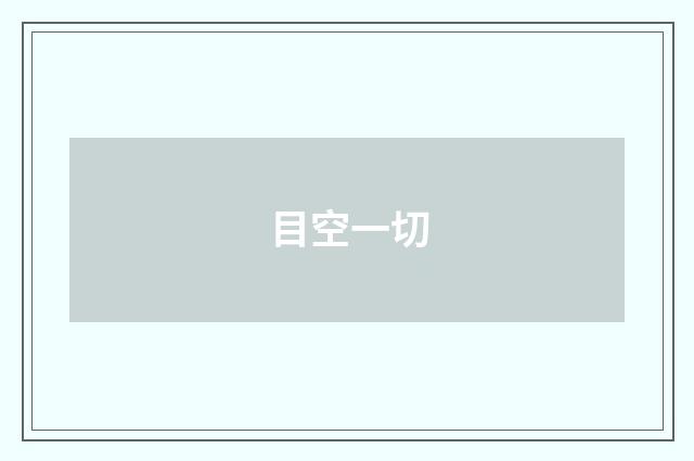 目空一切