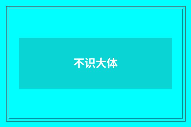 不识大体