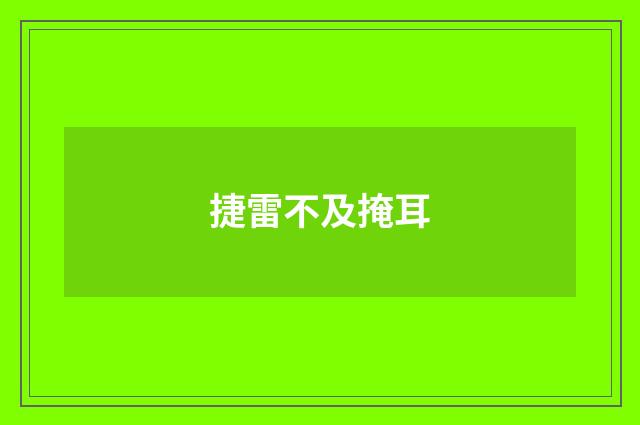 捷雷不及掩耳