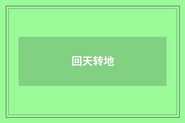回天转地