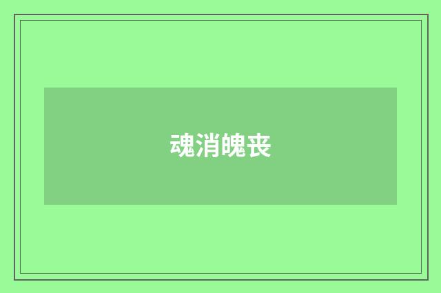 魂消魄丧