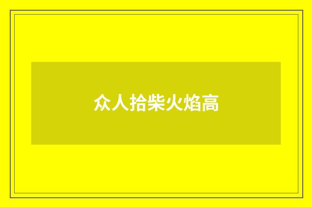 众人拾柴火焰高