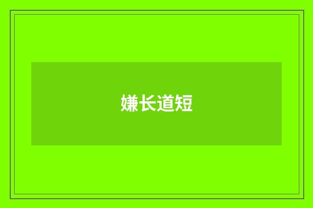 嫌长道短