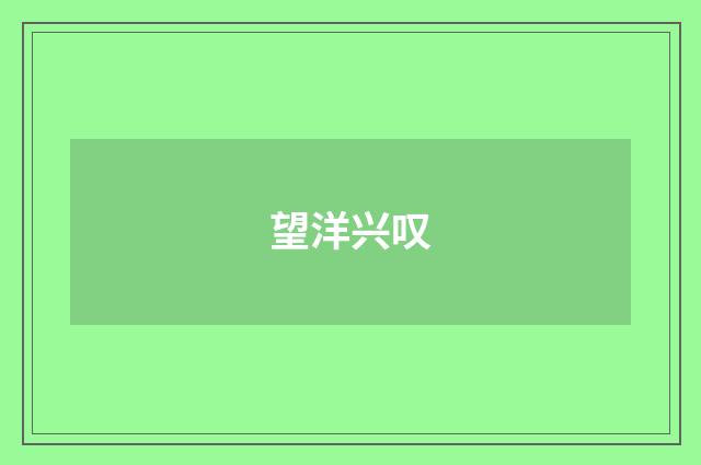 望洋兴叹