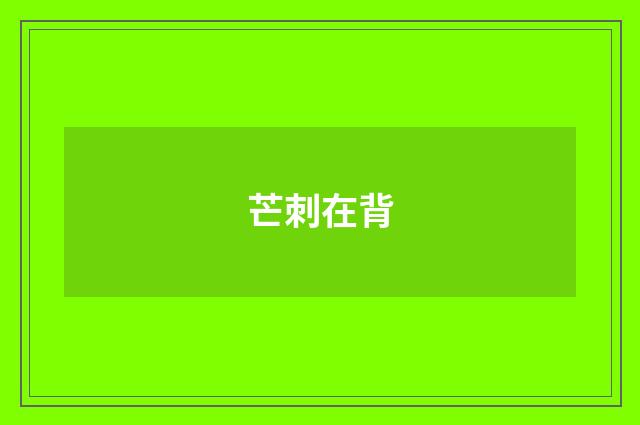 芒刺在背