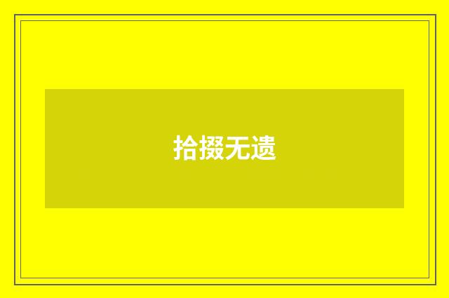 拾掇无遗