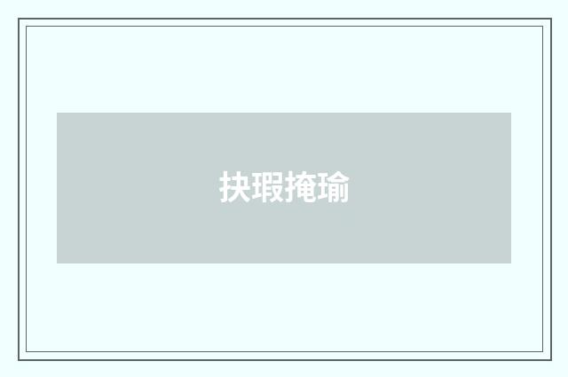 抉瑕掩瑜