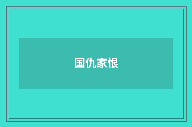 国仇家恨
