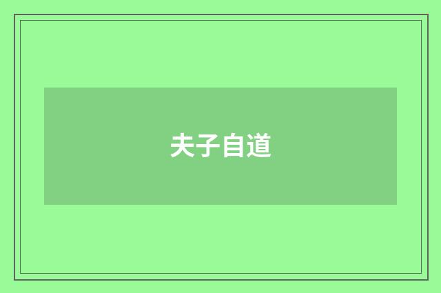 夫子自道