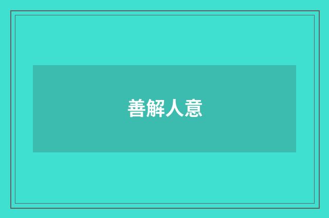 善解人意