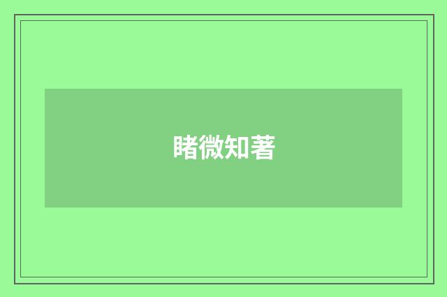 睹微知著