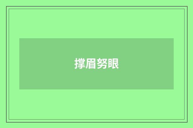 撑眉努眼