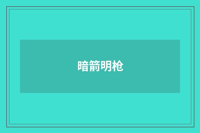 暗箭明枪