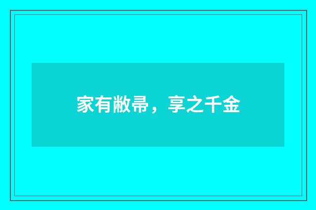 家有敝帚，享之千金