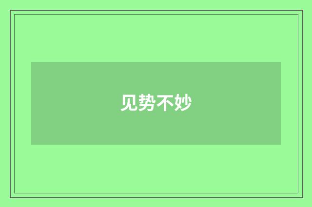 见势不妙