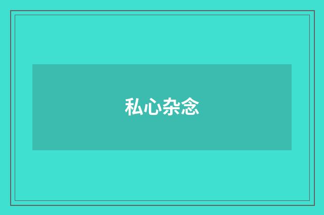 私心杂念
