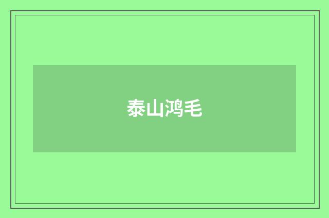 泰山鸿毛