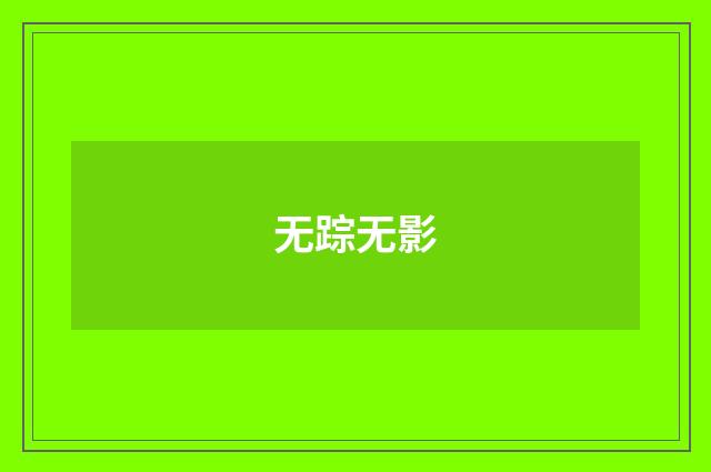 无踪无影