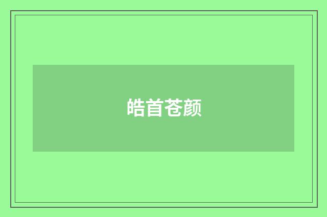 皓首苍颜