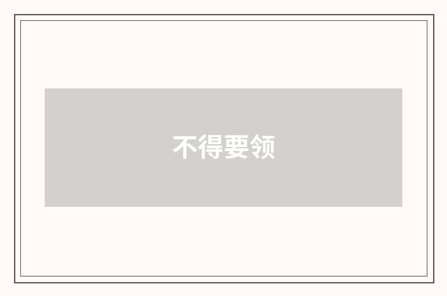 不得要领