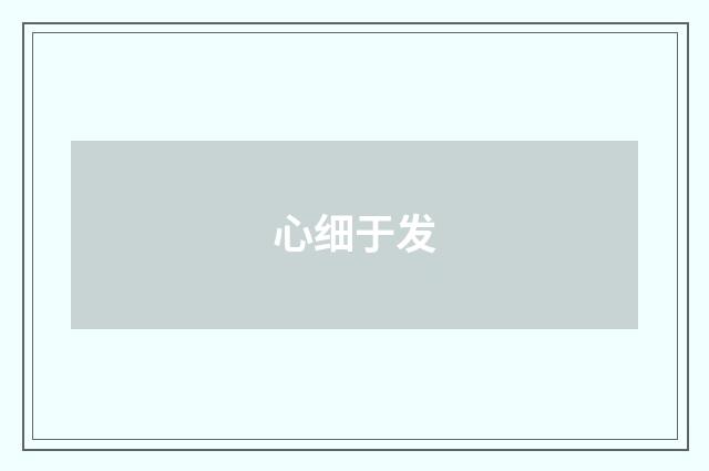 心细于发