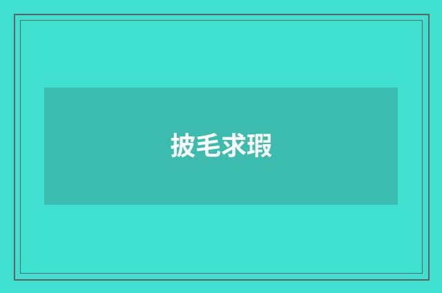 披毛求瑕