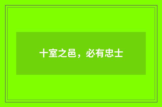十室之邑，必有忠士