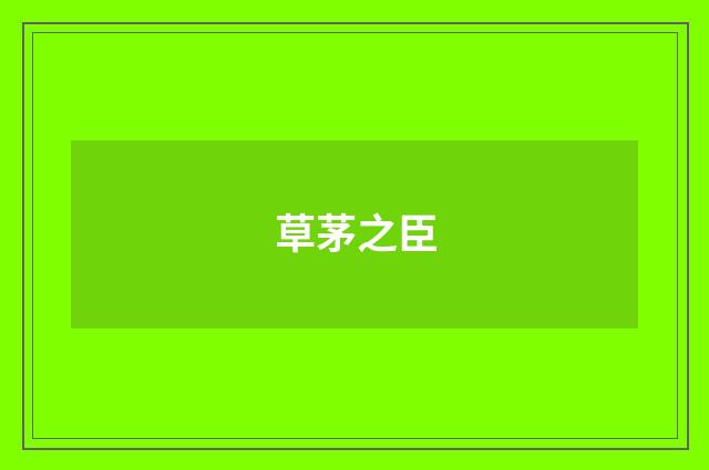 草茅之臣