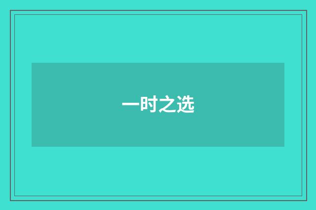 一时之选