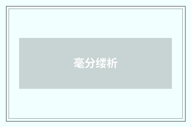 毫分缕析