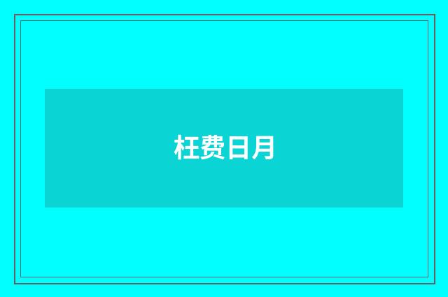 枉费日月