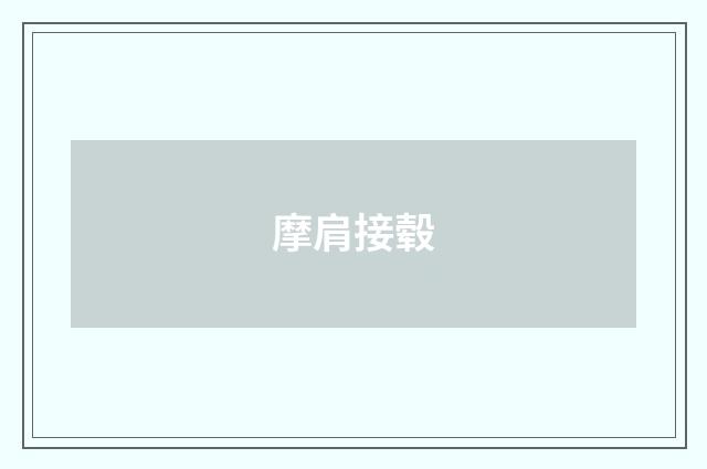 摩肩接毂